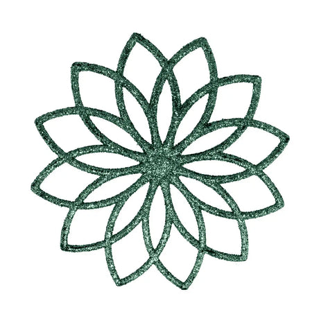 Ornamento Navideño de Copo de Nieve con Diseño Floral color Verde
