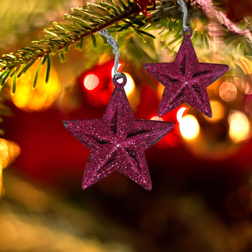 Mini Estrellas Navideñas color Fucsia