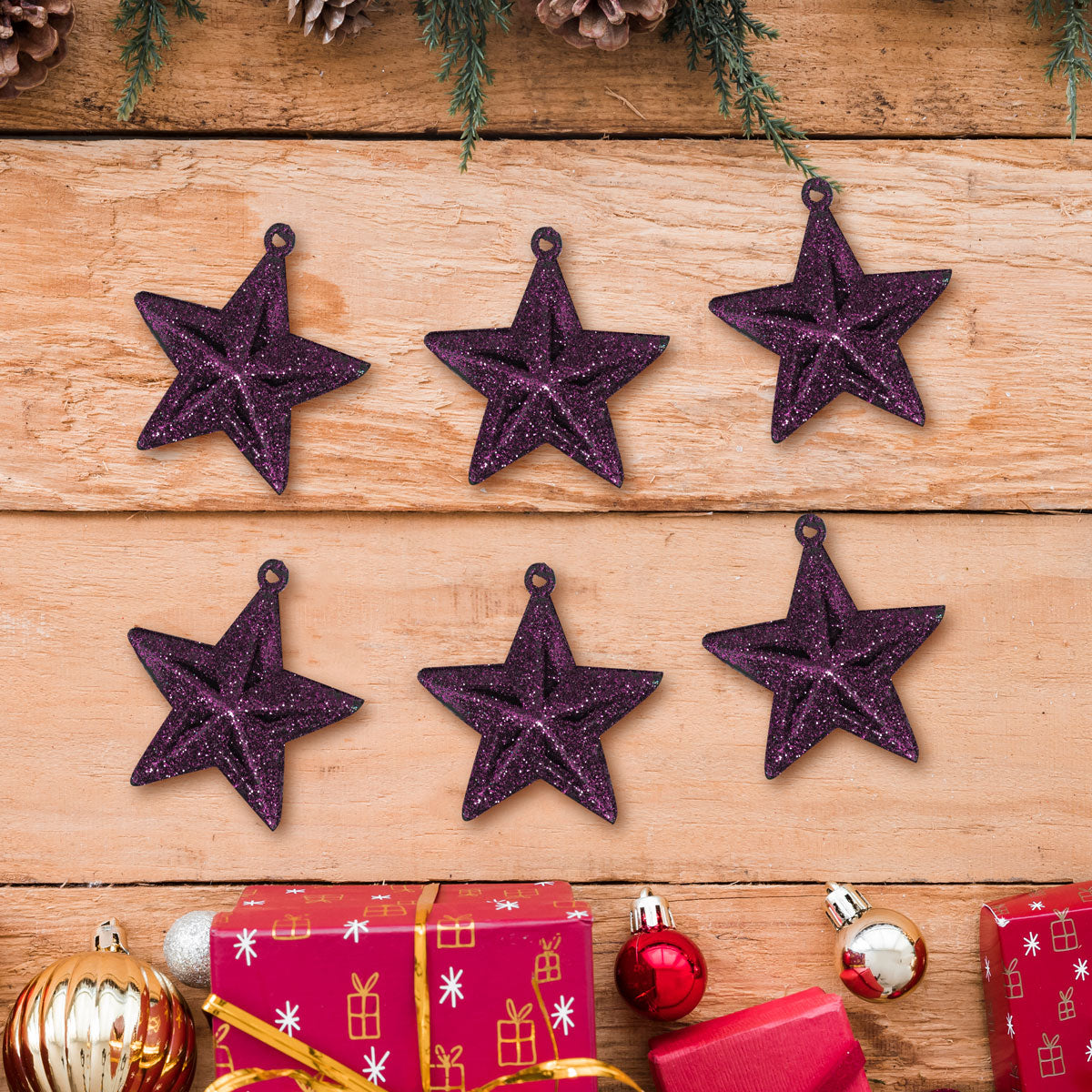 Mini Estrellas Navideñas color Morado