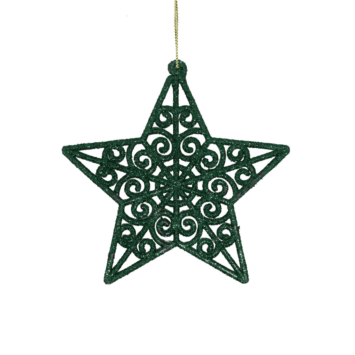 Set de 4 Estrellas con Diamantina color Verde