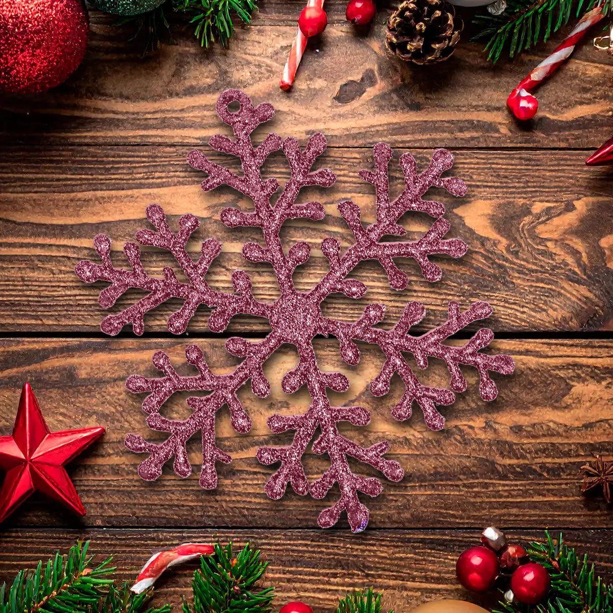 Ornamento de Copo de Nieve color Fucsia