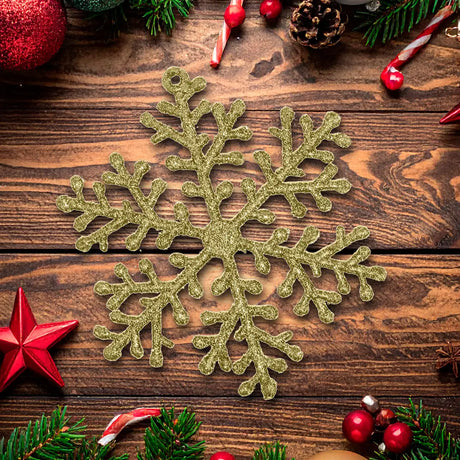 Ornamento de Copo de Nieve color Oro