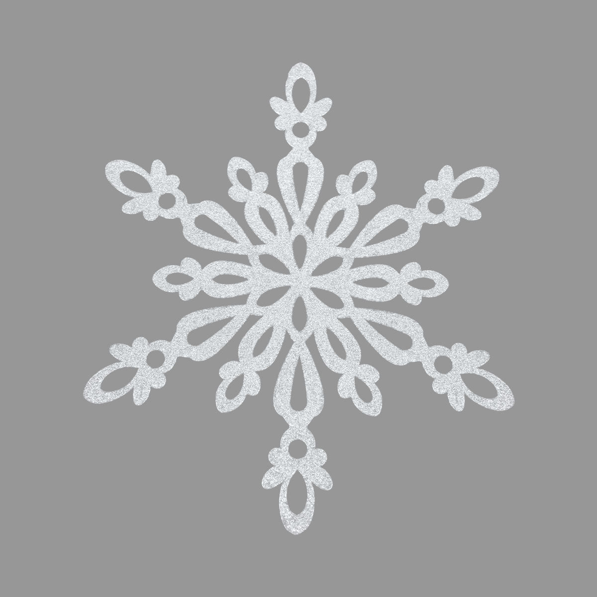 Copo de Nieve, Ornamento Jumbo con Glitter, Color Blanco