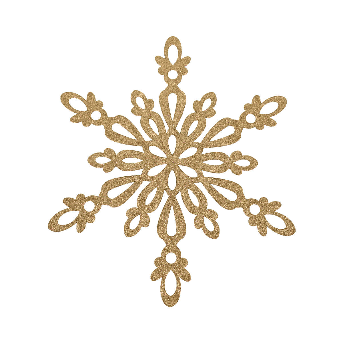 Copo de Nieve, Ornamento Jumbo con Glitter, Color Dorado