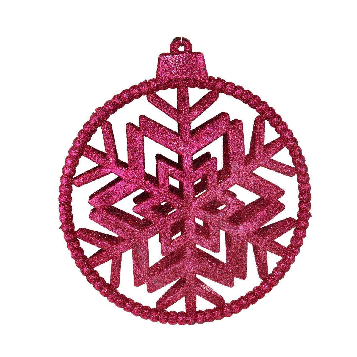 Copos de Nieve Decorativo con Diamantina color Fucsia