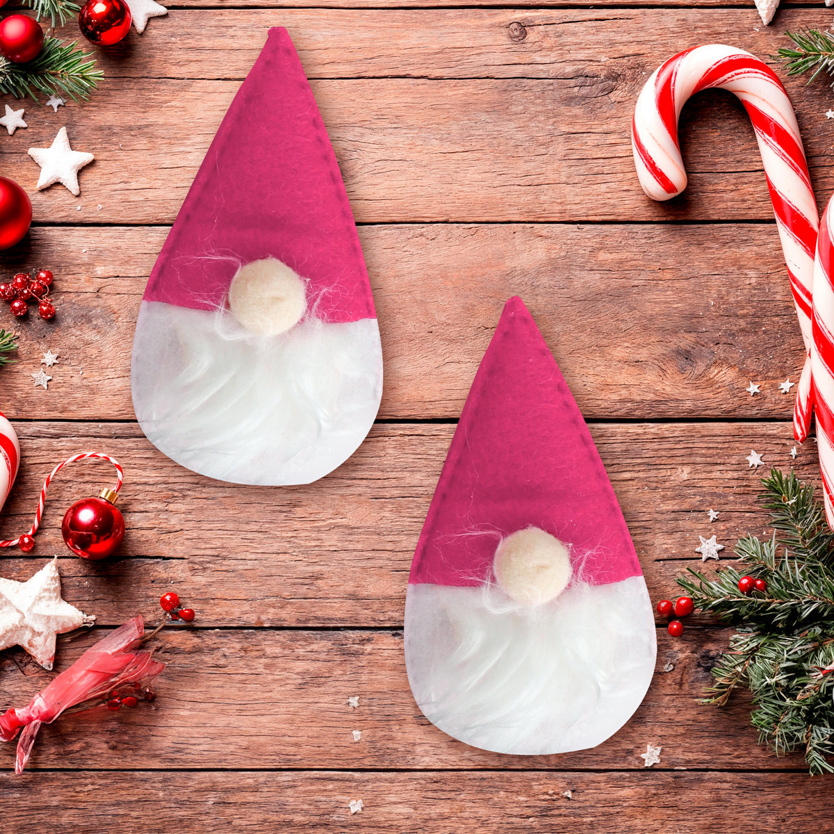 Mini Gnomos Decorativos, Color Rosa, 2 pzas