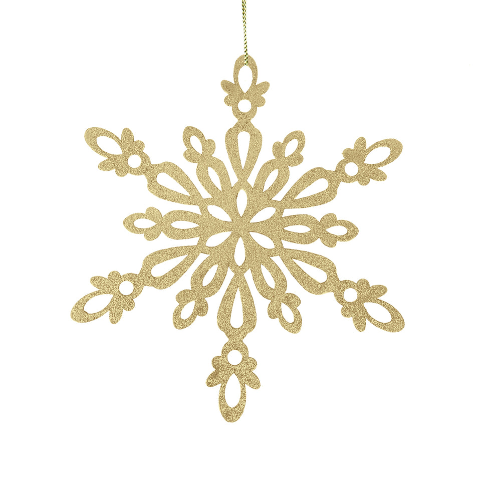 Copo de Nieve con Glitter, Color Dorado