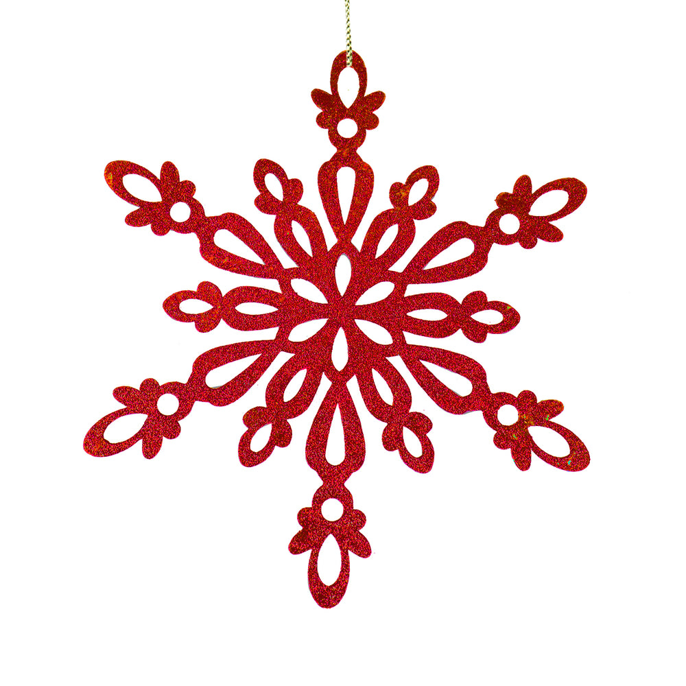 Copo de Nieve con Glitter, Color Rojo