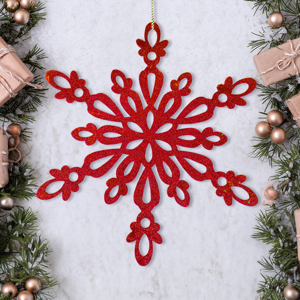 Copo de Nieve con Glitter, Color Rojo