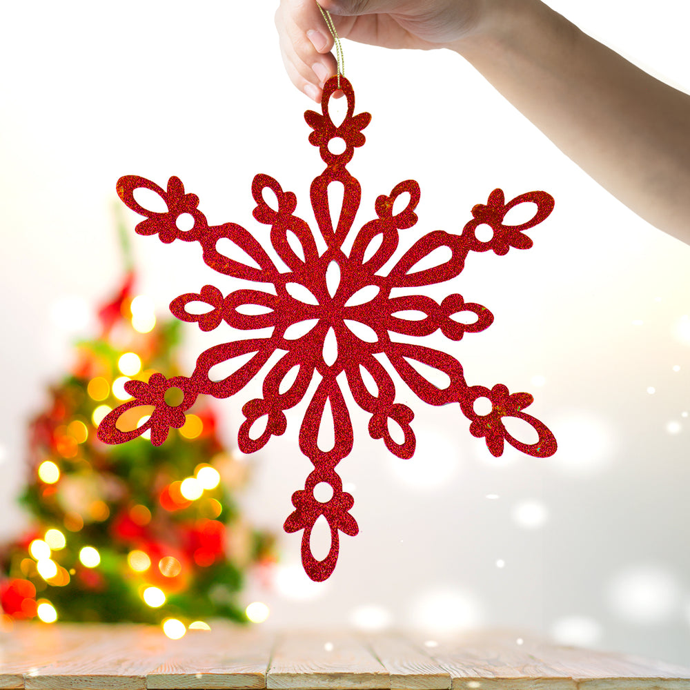 Copo de Nieve con Glitter, Color Rojo