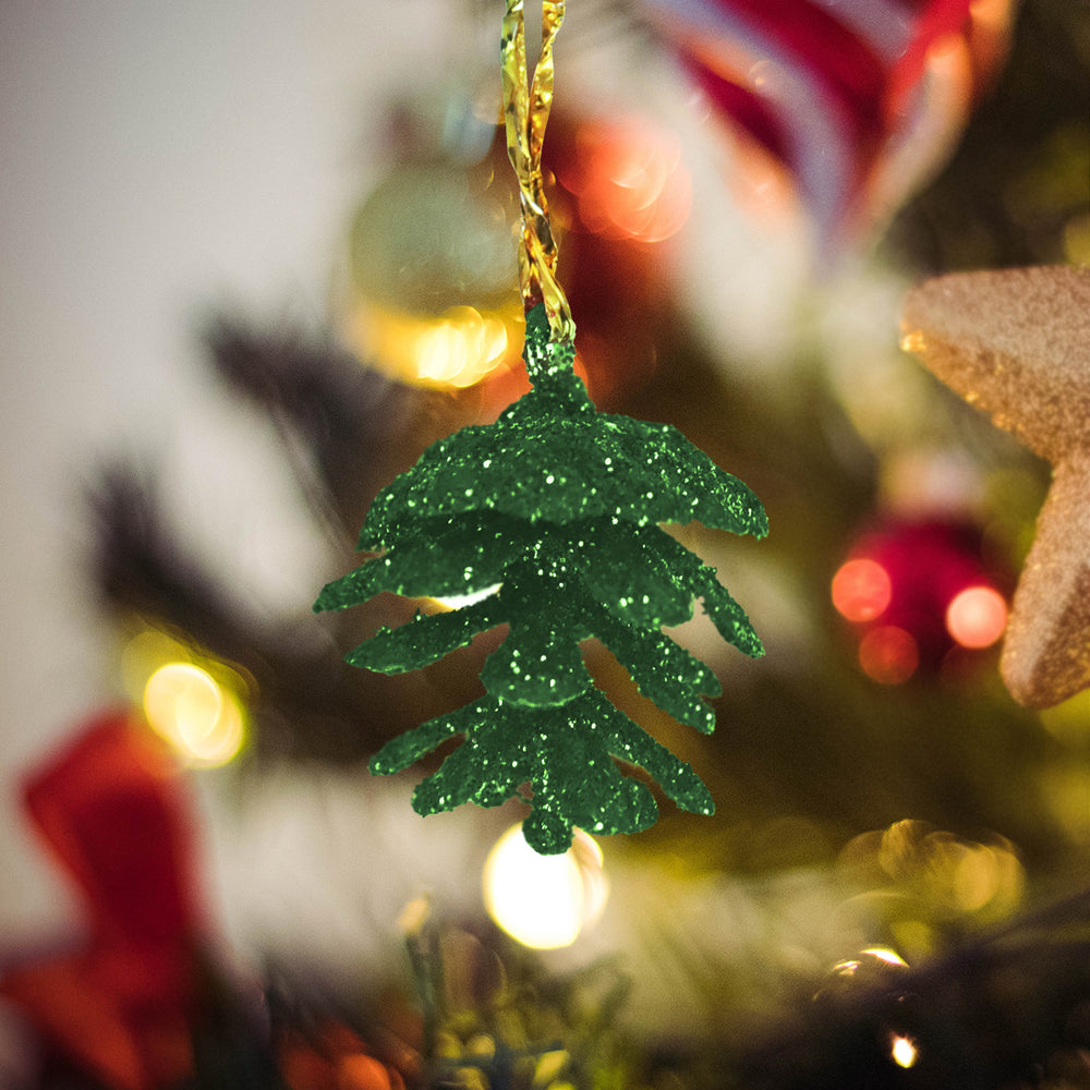 Mini Piñas Navideñas con Diamantina color Verde