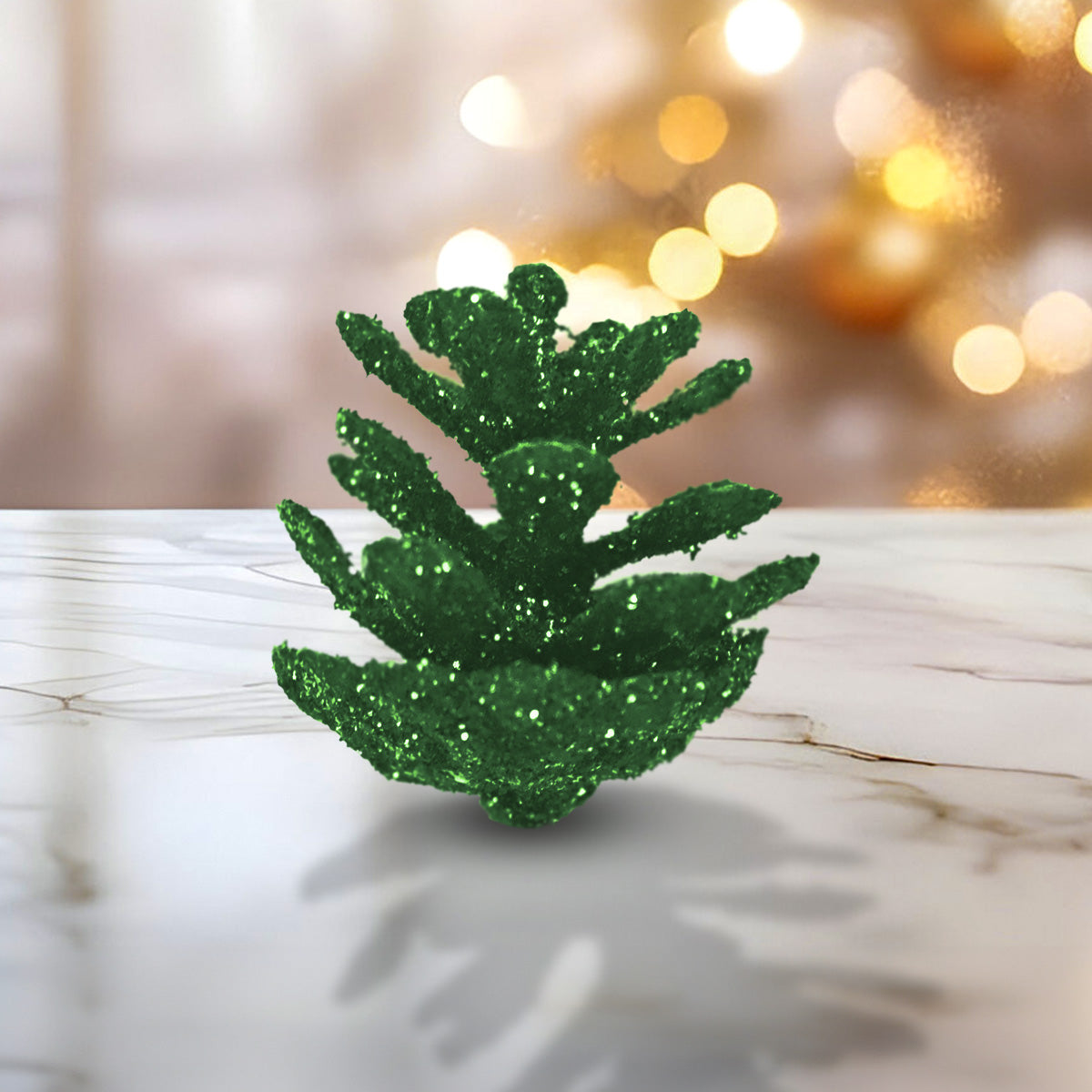 Mini Piñas Navideñas con Diamantina color Verde