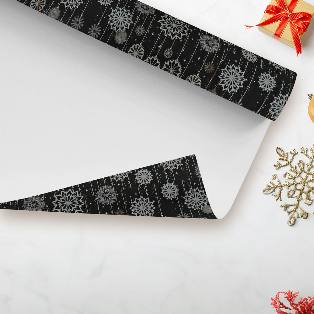 Papel de Regalo Navideño con Estampado de Copos de Nieve