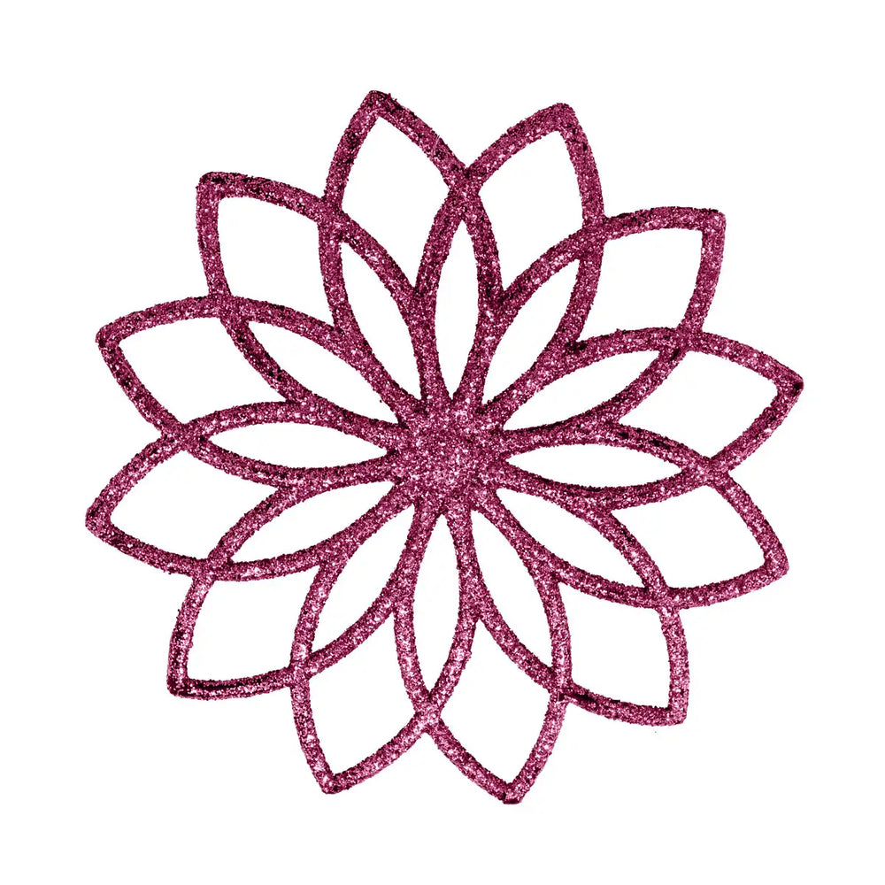 Ornamento Navideño de Copo de Nieve con Diseño Floral