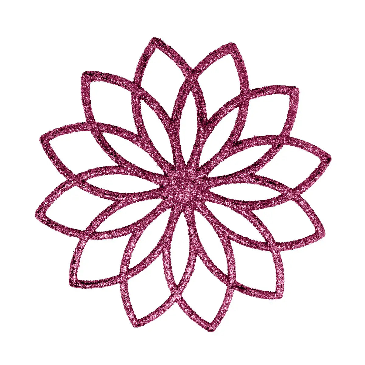 Ornamento Navideño de Copo de Nieve con Diseño Floral