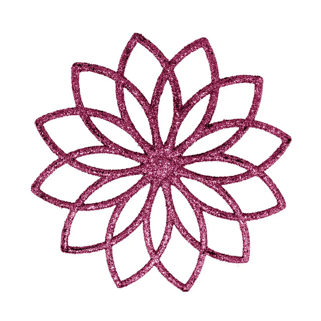 Ornamento Navideño de Copo de Nieve con Diseño Floral