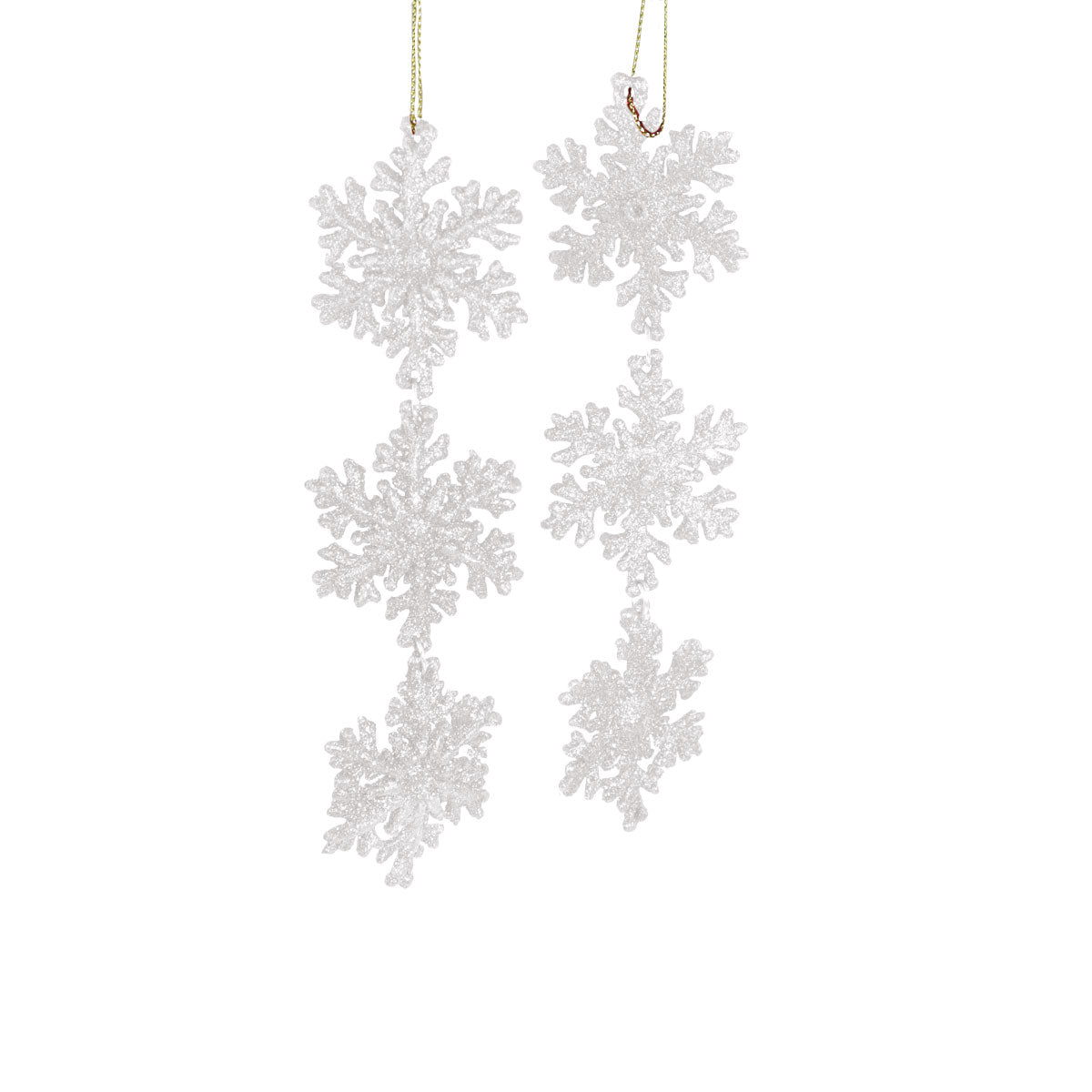 Copo de Nieve de 3 Niveles con Diamantina color Blanco