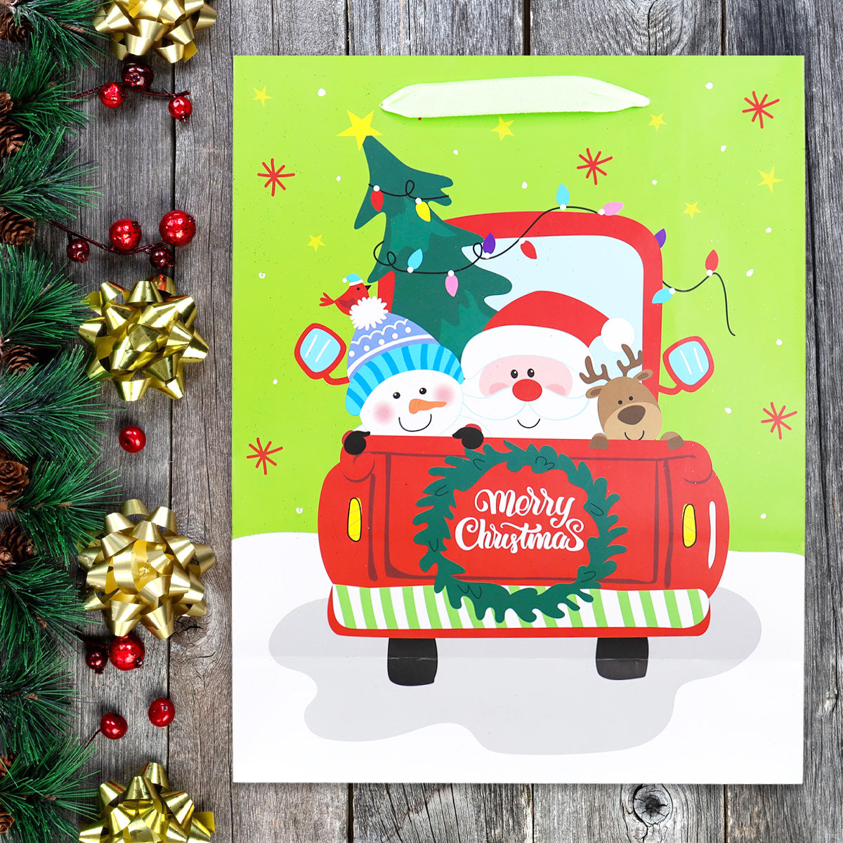 Bolsa de Regalo Navideña, Color Verde