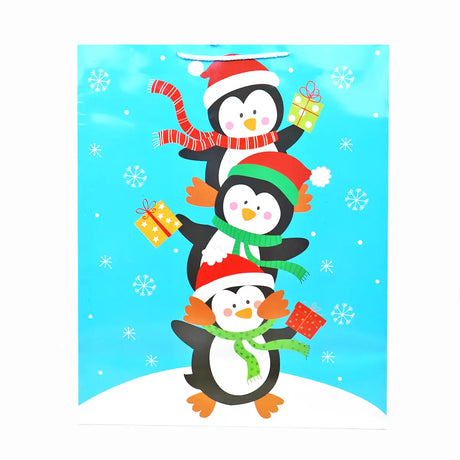 Bolsa Jumbo de Regalo con Decoración de Pingüinos