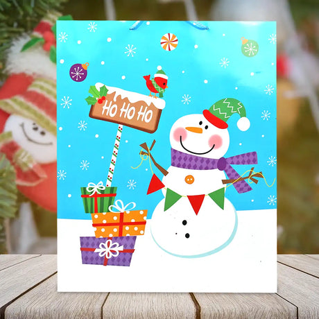 Bolsa Jumbo de Regalo con Decoración de Muñeco de Nieve