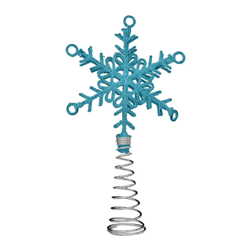 Copo de Nieve color Azul para Punta de Árbol de Navidad