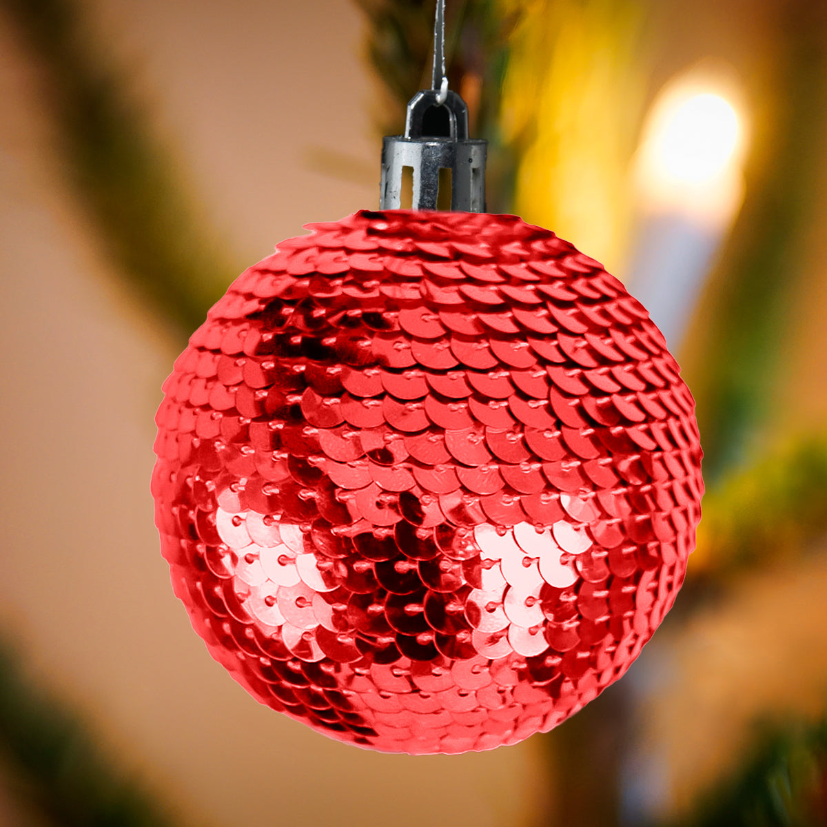 Esfera de Lentejuelas, Color Rojo