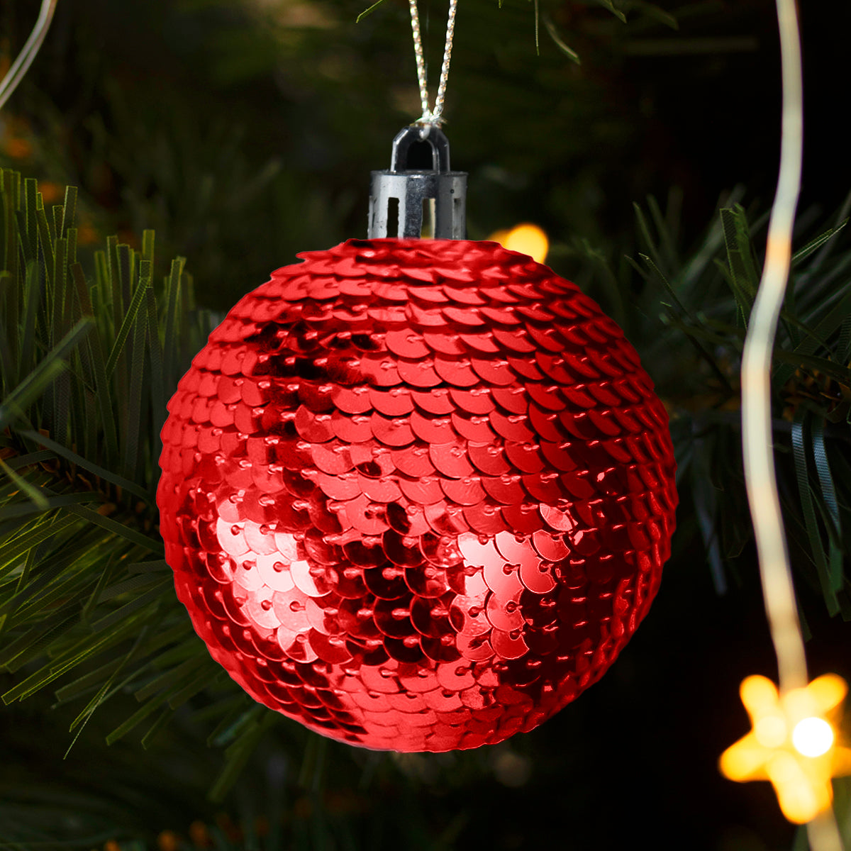 Esfera de Lentejuelas, Color Rojo