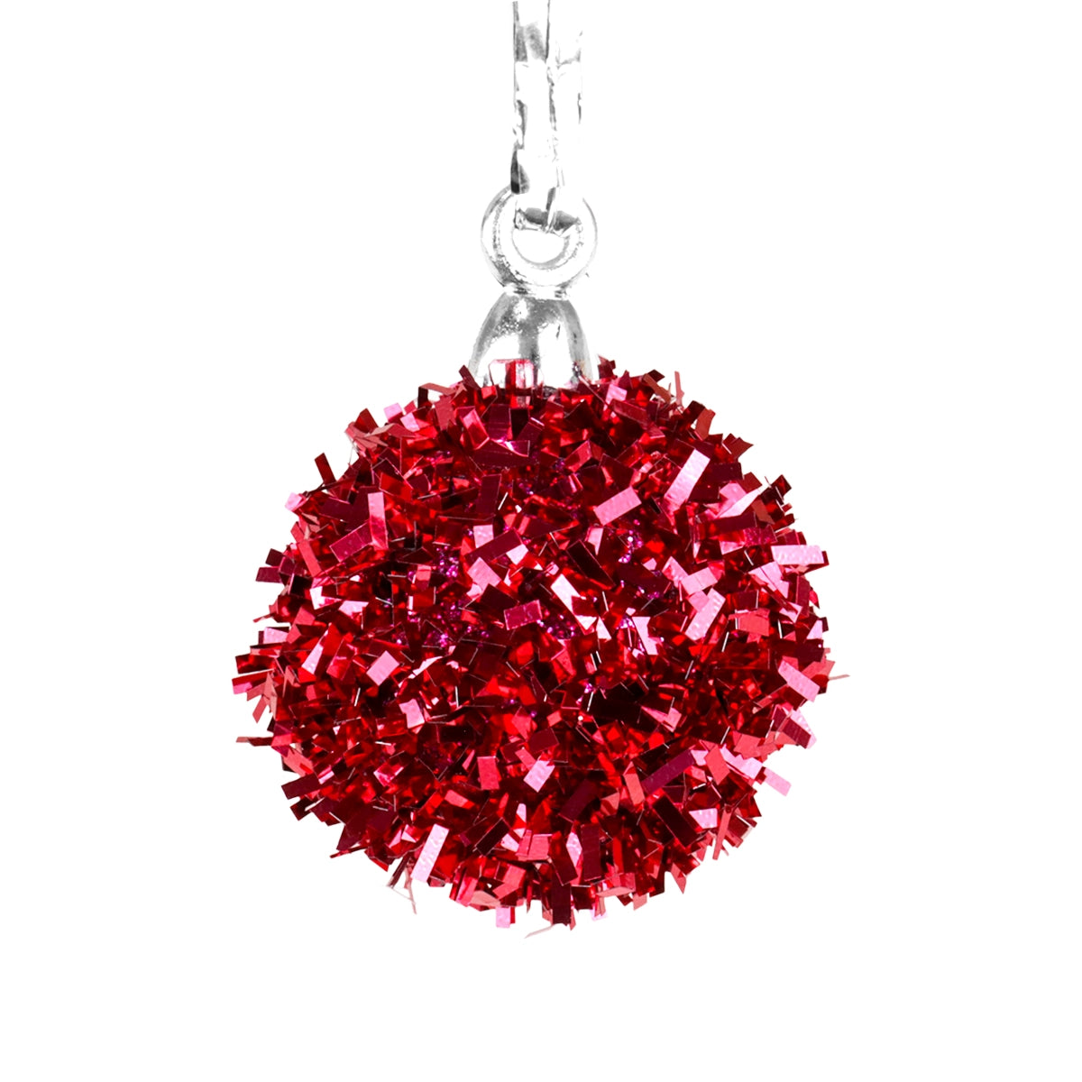 Mini Esferas Navideñas Brillantes, 6 pzas, Color Rojo