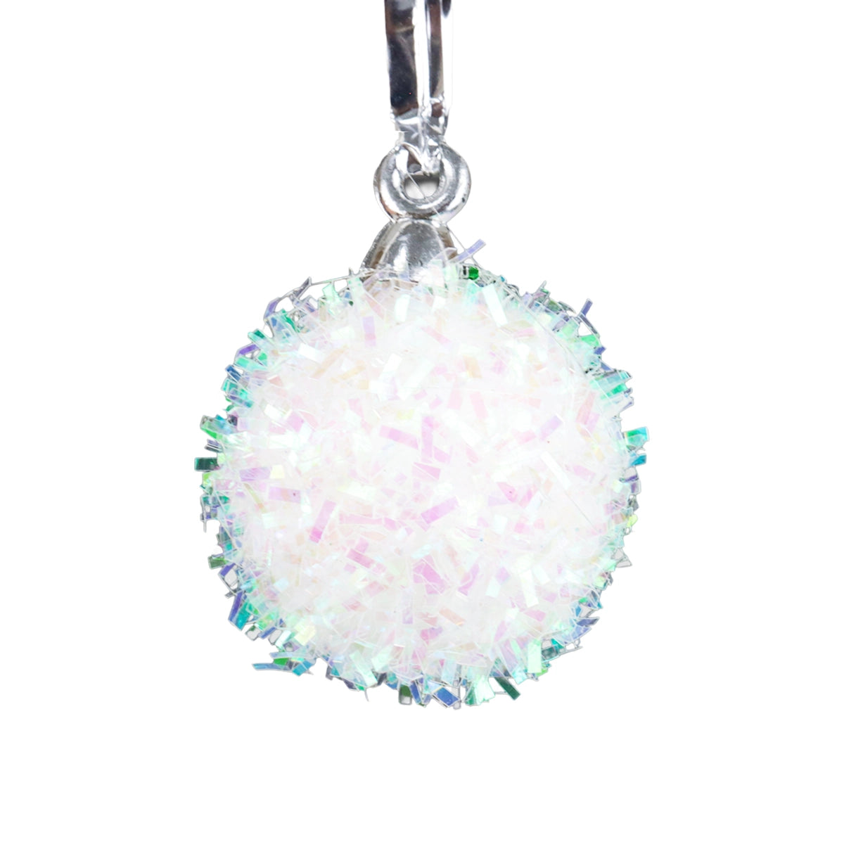 Mini Esferas Navideñas Brillantes, 6 pzas, Color Blanco