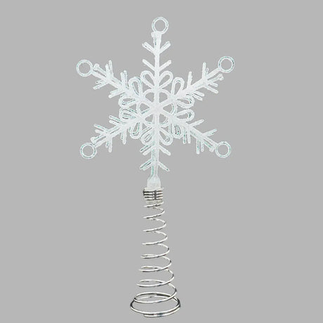 Copo de Nieve para Punta de Árbol de Navidad, color Blanco