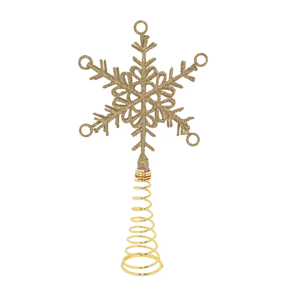 Copo de Nieve para Punta de Árbol de Navidad, color Oro