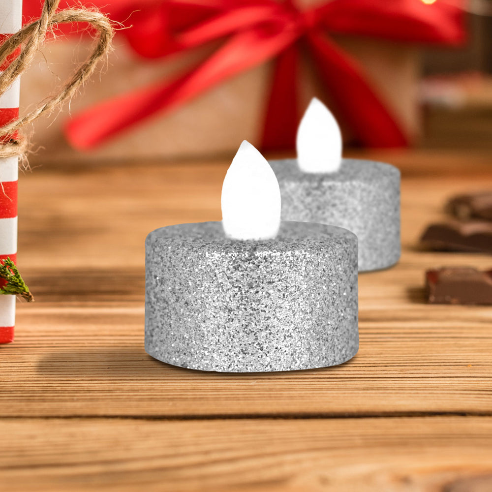 Velas LED, 2 pzas, Color Plata