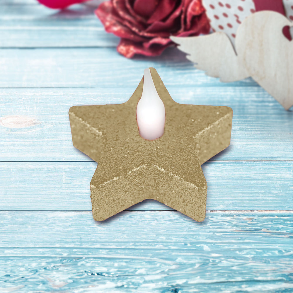 Velas LED, 2 pzas, Estrella, Color Oro