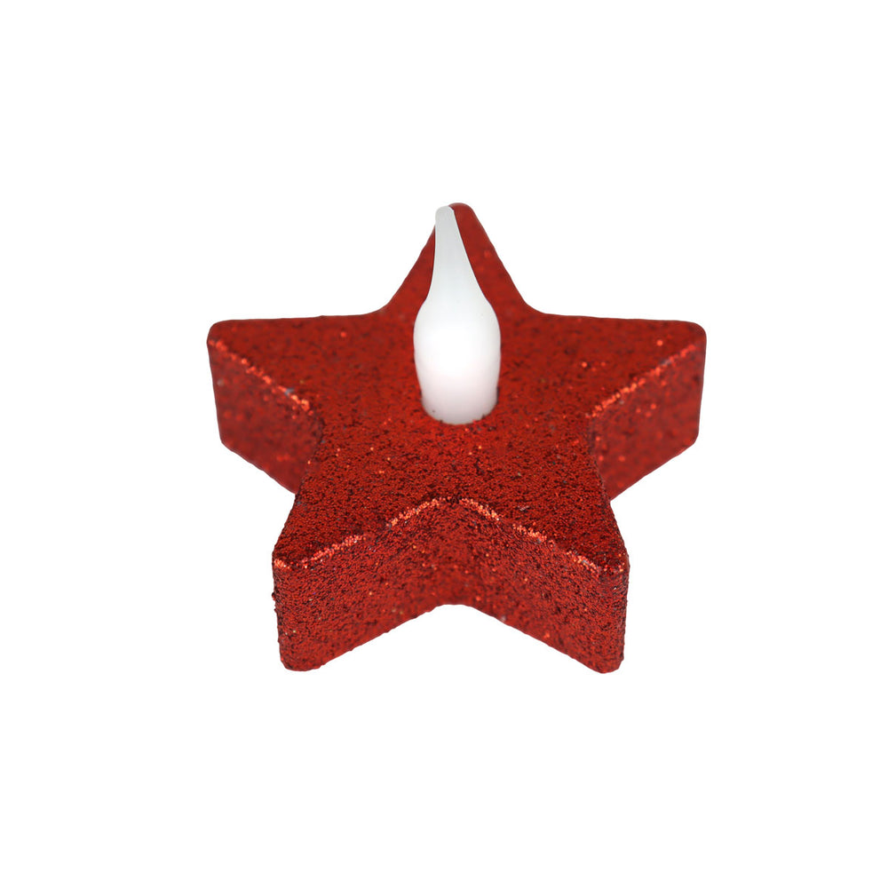Velas LED, 2 pzas, Estrella, Color Rojo
