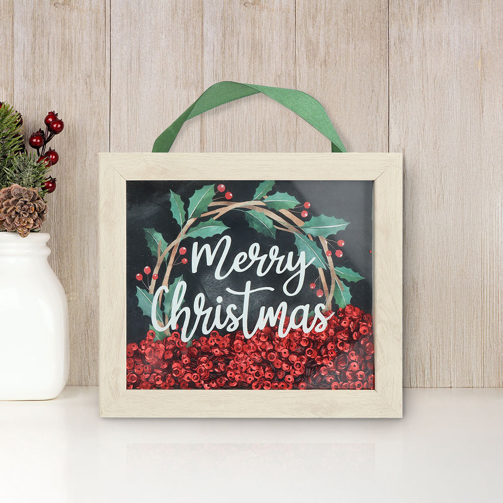Cuadro con Temática Navideña, Merry Christmas, Muérdago