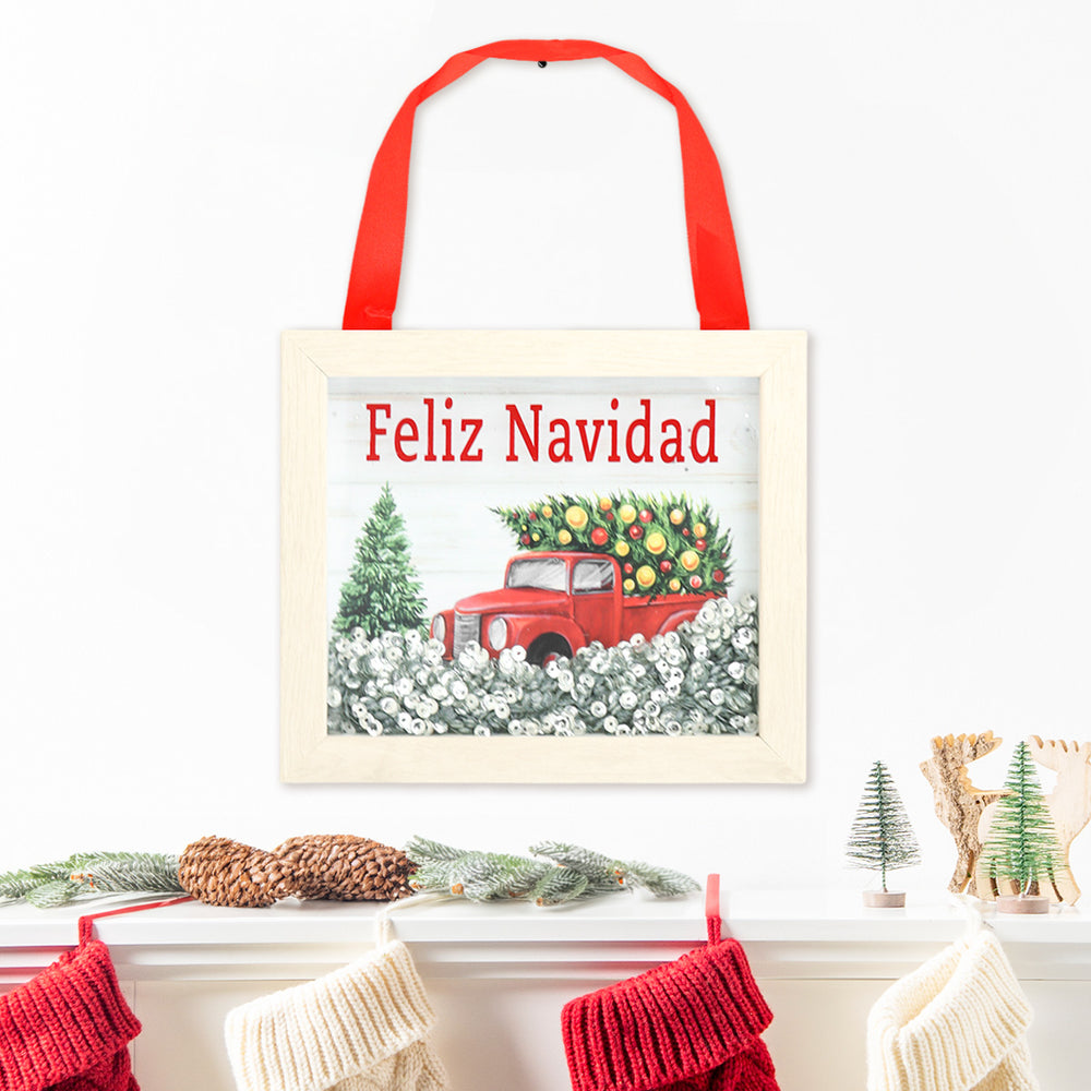 Cuadro con Temática Navideña, Feliz Navidad, Pino