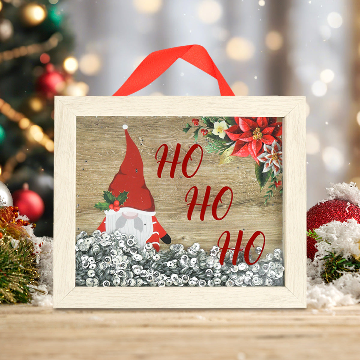 Cuadro con Temática Navideña, HOHOHO, Santa
