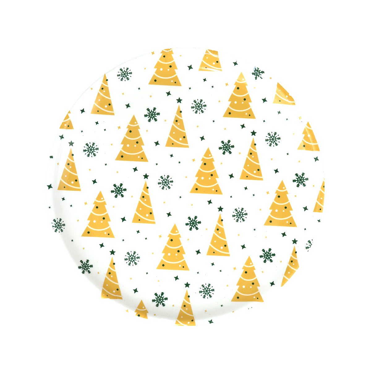 Plato de Melamina con Diseño de Árboles de Navidad