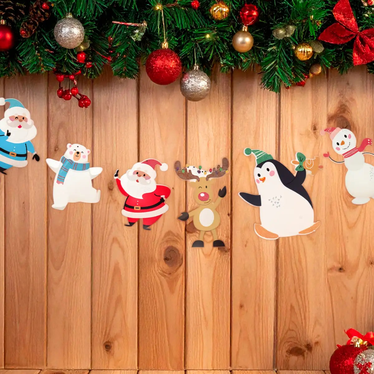 Set de 6 Decoraciones Navideñas de Papel
