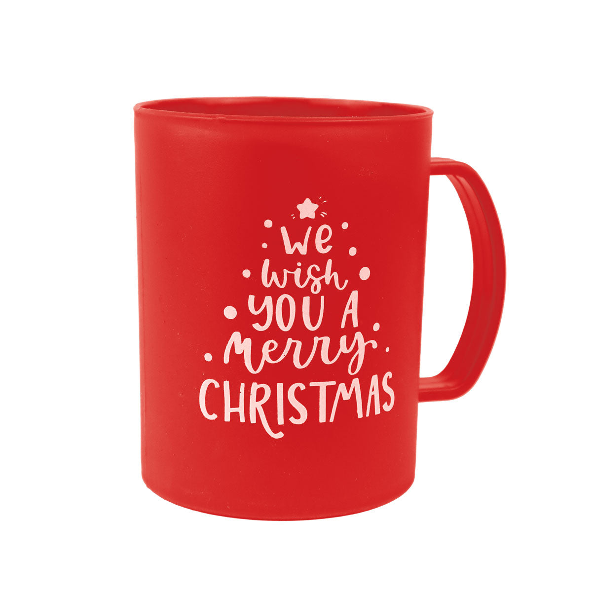 Taza de Plástico Navideña, Color Rojo