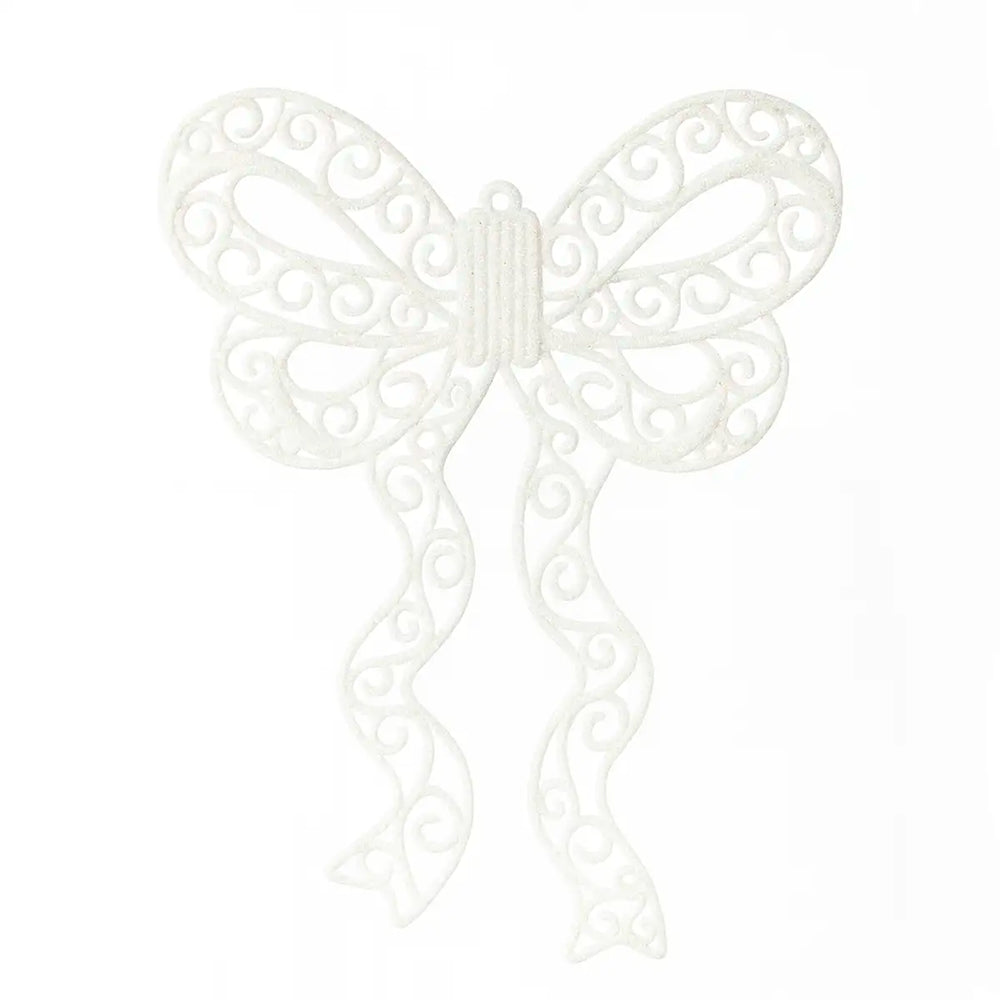 Moño Navideño color Blanco con Diamantina