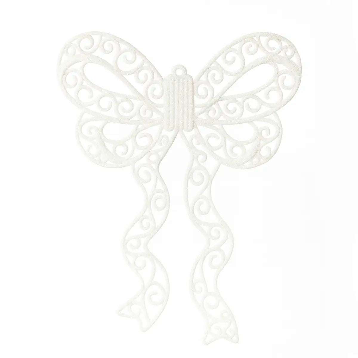 Moño Navideño color Blanco con Diamantina