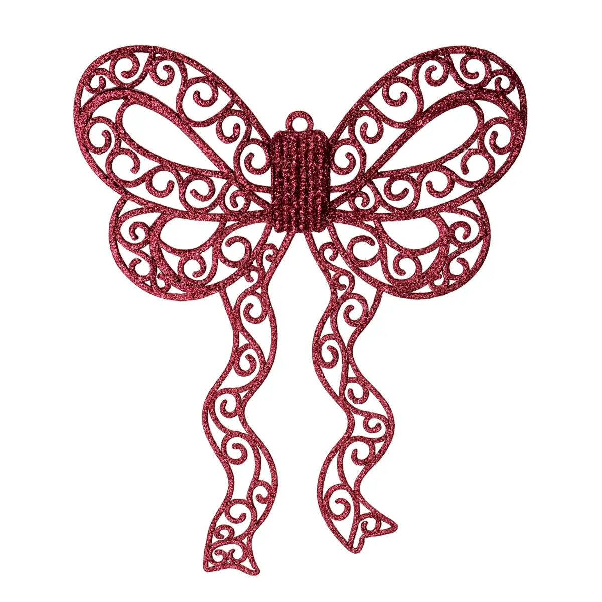 Moño Navideño color Vino con Diamantina