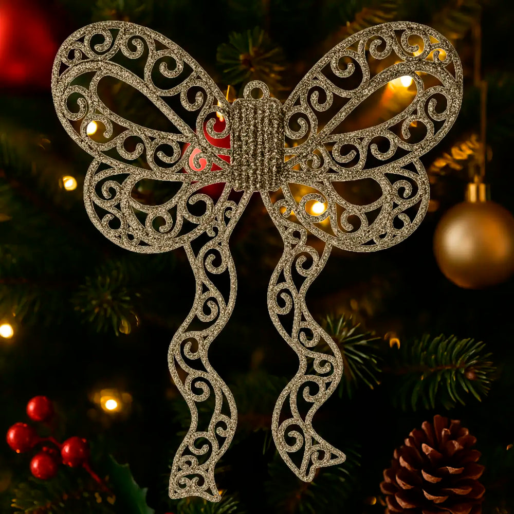 Moño Navideño con Diamantina