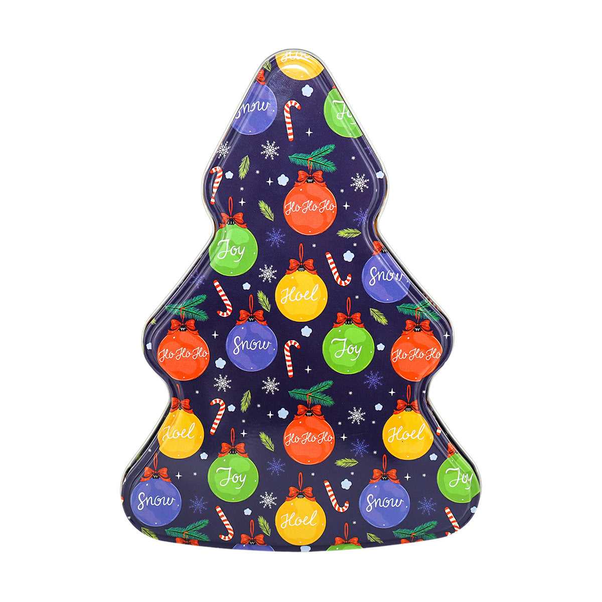 Caja de Metal en Forma de Árbol Navideño color Azul