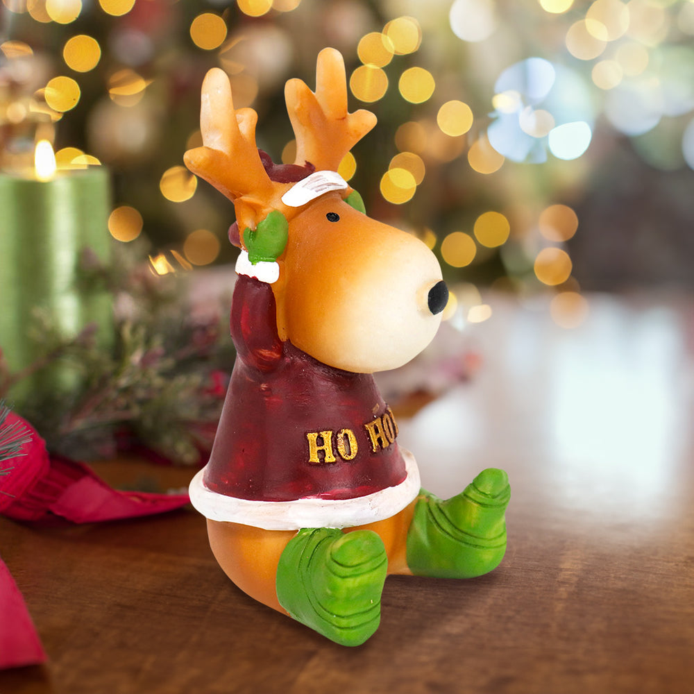 Reno con Suéter "HOHOHO" Cerámica