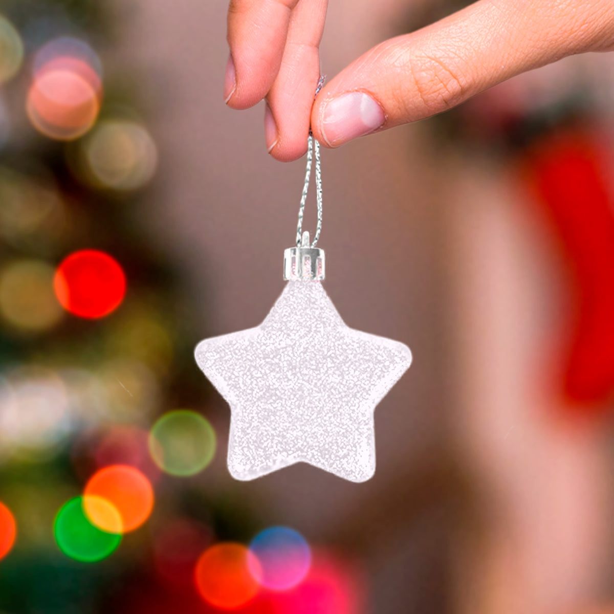 Set de Mini Estrellas, 6 pzas, Color Blanco