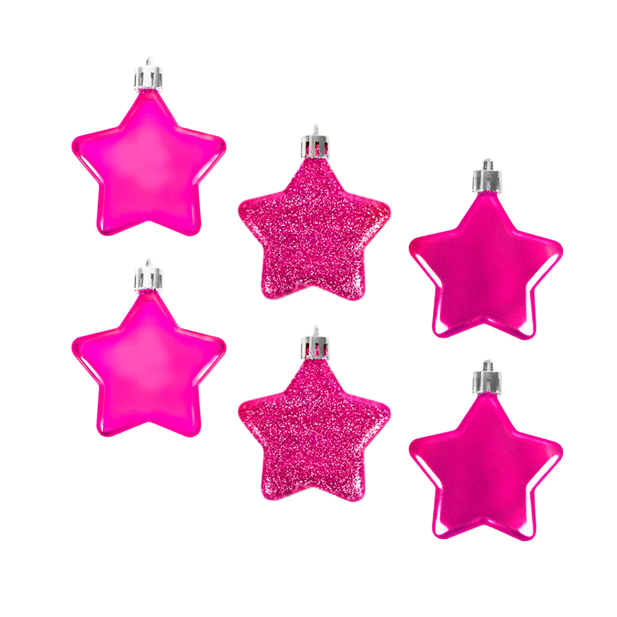 Set de Mini Estrellas, 6 pzas, Color Rosa