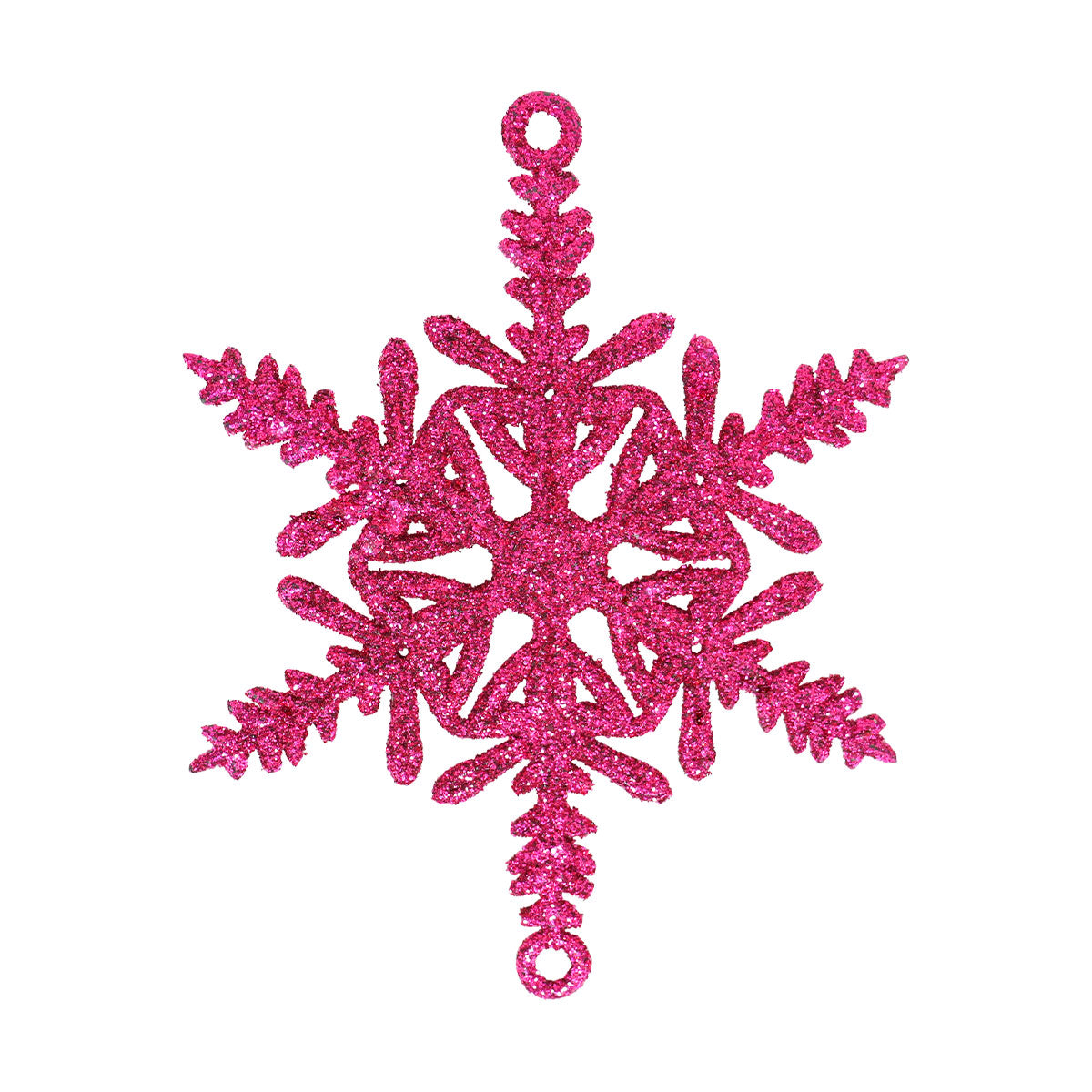 Ornamento Copo de Nieve con Glitter, Color Fucsia, 5 pzas