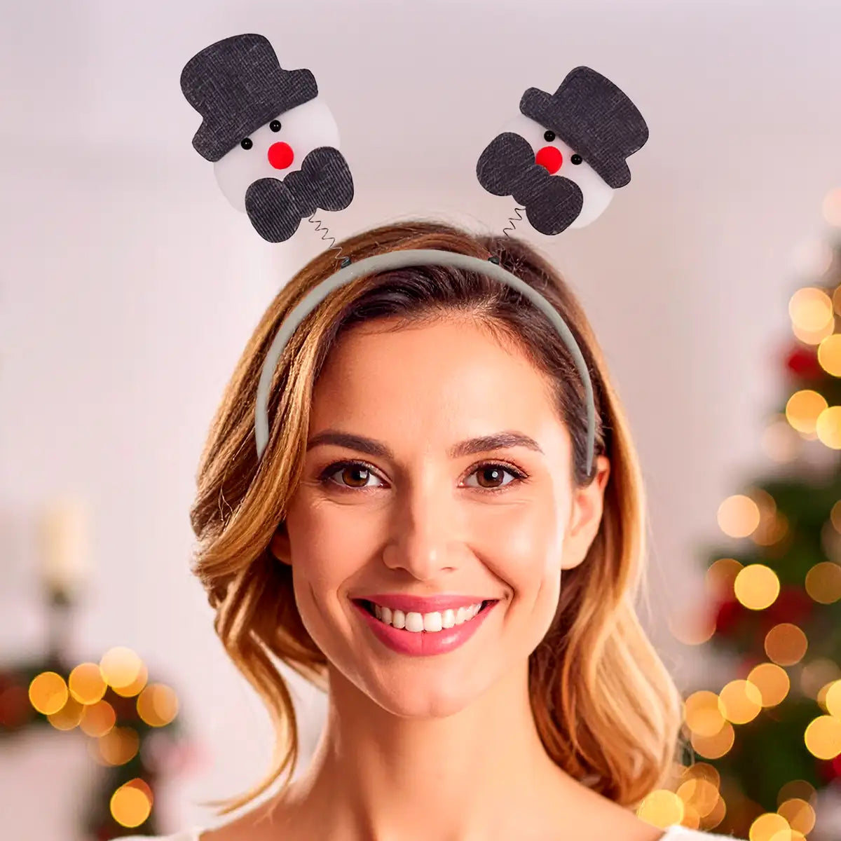 Diadema Navideña con Decoración de Muñeco de Nieve
